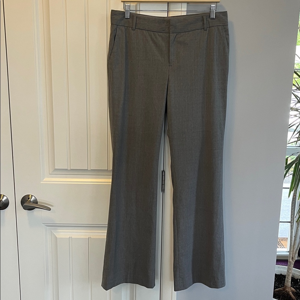 Banana Republic Charcoal Pinstripe Wool Trousers 10